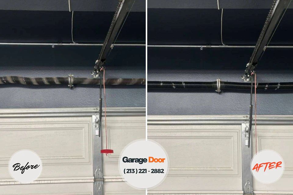 Before and after: garage door repair Oskaloosa, KS